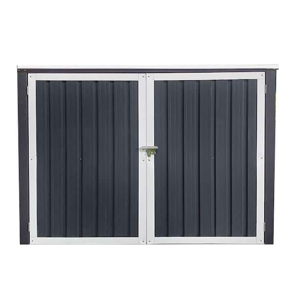 JimsMaison 5.56 ft. W x 3.15 ft. D Metal Shed with 2 Trash Cans (17.51 sq. ft. )