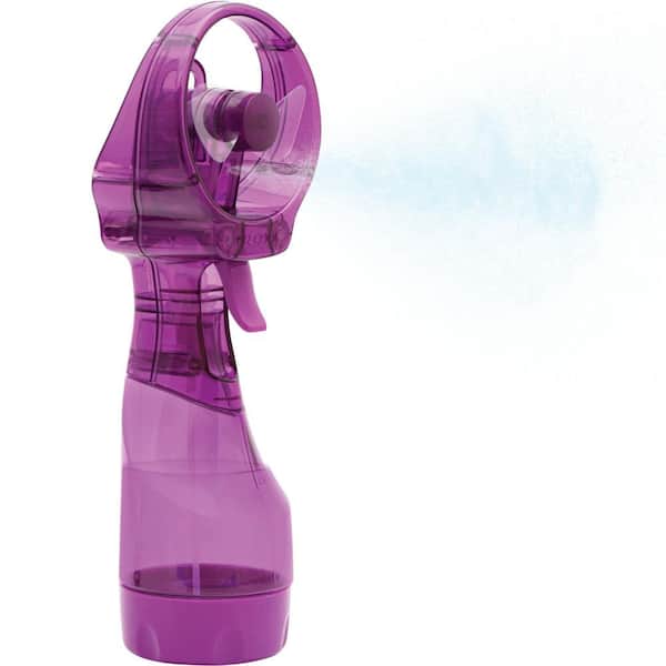 O2COOL Deluxe 3 in. Water Misting Personal Fan in Purple