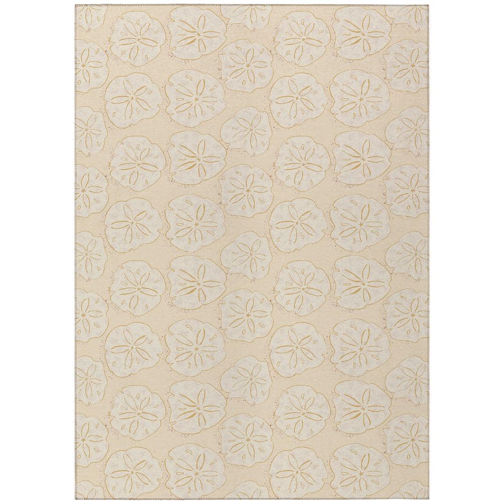 Surfside Ivory 5 ft. x 7 ft. 6 in. Geometric Indoor/Outdoor Area Rug