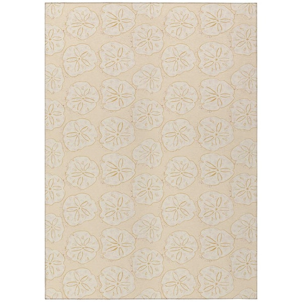 Addison Rugs Surfside Ivory 5 ft. x 7 ft. 6 in. Geometric Indoor/Outdoor Area Rug
