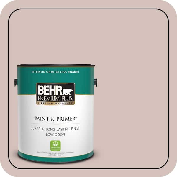 BEHR PREMIUM PLUS 1 gal. #710A-3 Sweet Breeze Semi-Gloss Enamel Low Odor Interior Paint & Primer