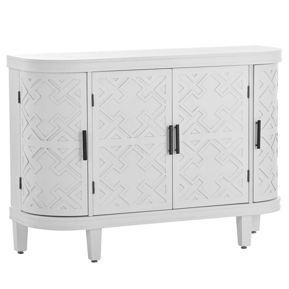 47.2 in. W x 15.2 in. D x 33.5 in. H White Bathroom Linen Cabinet, Drawers 