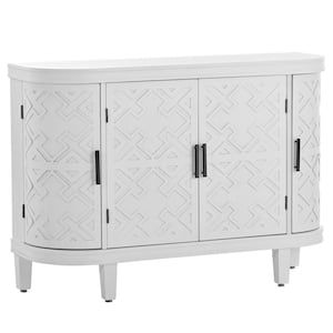 47.2 in. W x 15.2 in. D x 33.5 in. H White Bathroom Linen Cabinet, Drawers Linen Cabinet
