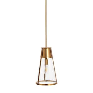 Jaxon - Brushed Gold Metal and Seedy Glass Ceiling 1 Pendant Light