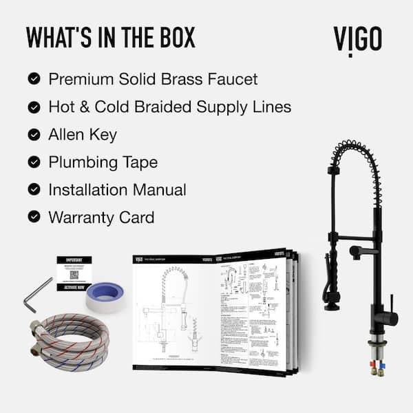 VIGO Zurich Single Handle Pull-Down Sprayer Kitchen Faucet in