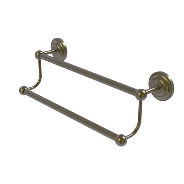Prestige Que New Collection 24 in. Wall Mounted Double Towel Bar in Antique Brass