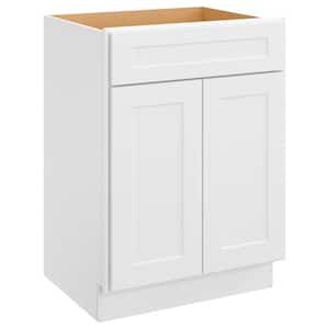 Shaker White Plywood Ready to Assemble Floor Vanity Sink Base Kitchen Cabinet (24 in. x 34.5 in. x 21 in.)