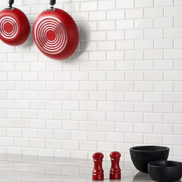 White Thassos Brick Joint 12 in. x 12 in. Polished Marble Mosaic Tile
