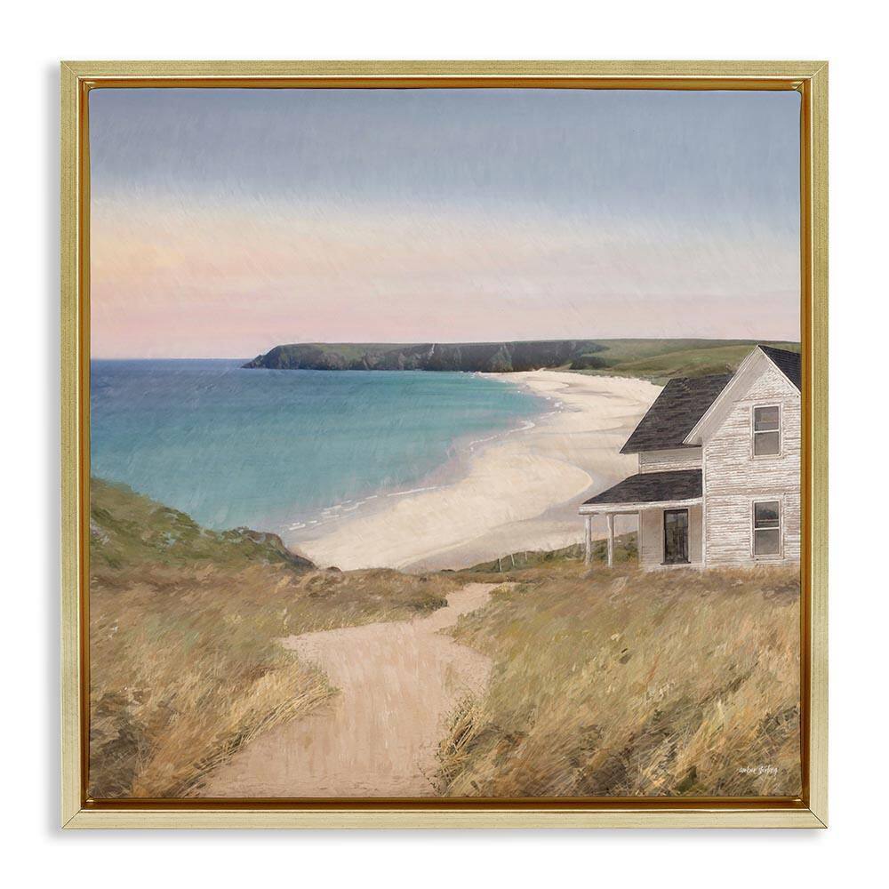 Cottage Down By Shore by Amber Sterling Gold Floater Frame Nature Graphic Art Print 25 in. x 25 in. price history on PriceWatchPro