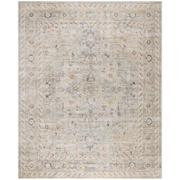 Oushak Home Light Grey 7 ft. x 10 ft. Floral Traditional Area Rug