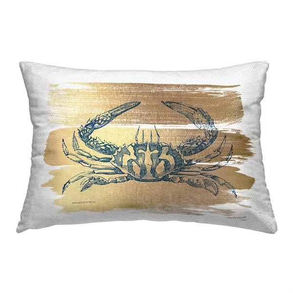 Stupell Industries Glam Detail Crab Gold Rectangular Outdoor Throw Pillow