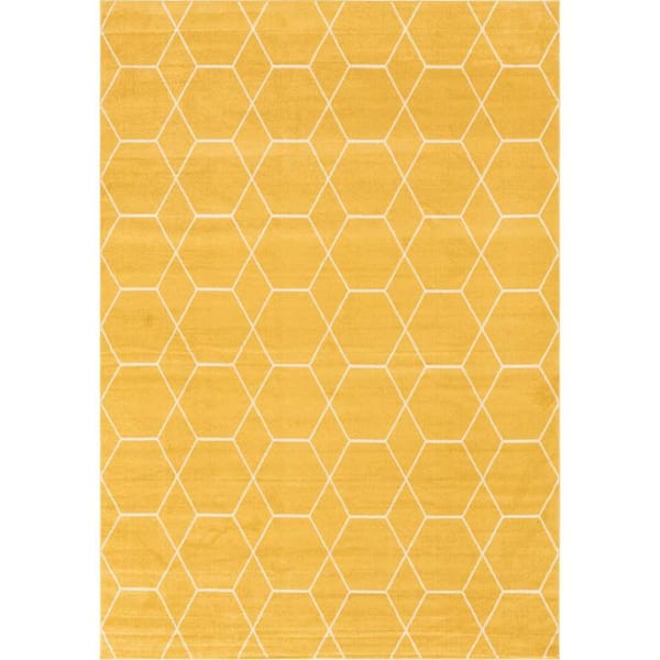 StyleWell Trellis Frieze Yellow/Ivory 10 ft. x 14 ft. Geometric Area Rug