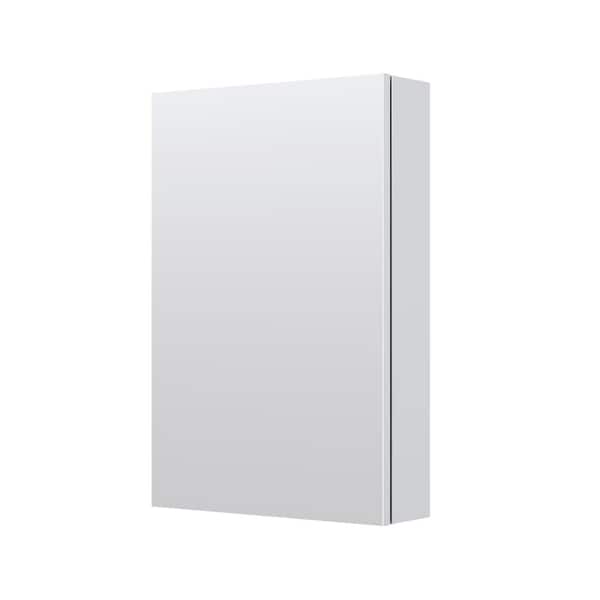 ROSA 16.1 in. W x 24 in. H Rectangular Aluminum Tri-View Medicine Cabinet with Mirror, Adjustable Shelves, Right Open