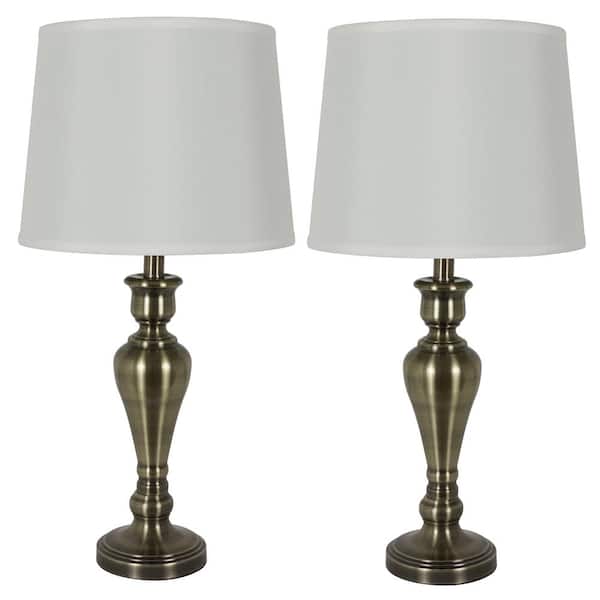 Antique Brass Table Lamp Set, Home Depot Table Lamps Sets