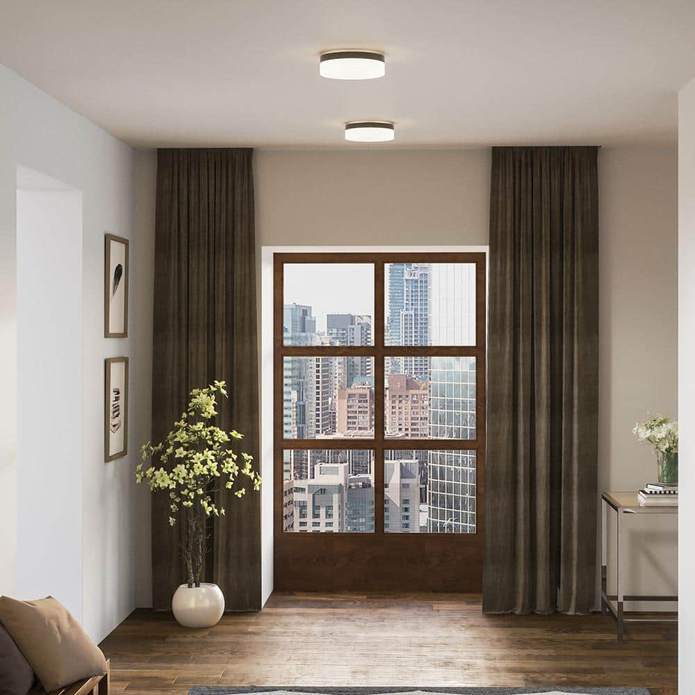 Cohen Halo LED Flush Mount in Oil-Rubbed Bronze with Acrylic Shade