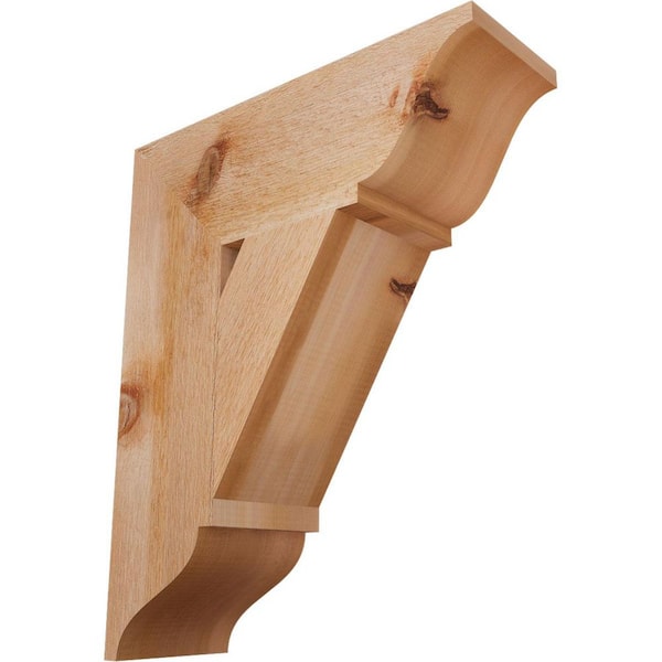Ekena Millwork 6 in. x 22 in. x 18 in. Western Red Cedar Traditional Rough Sawn Bracket