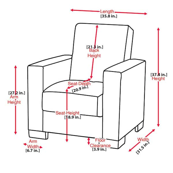 Standard armchair online height