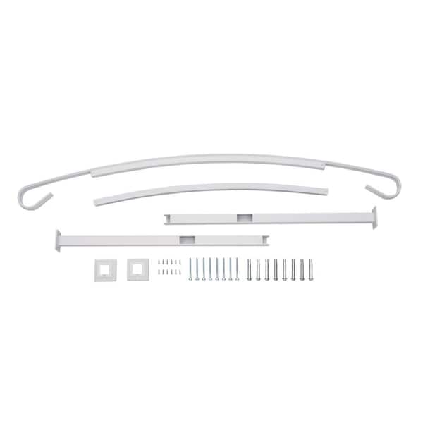 US Door and Fence Aluminum Handrail for 3 Steps White