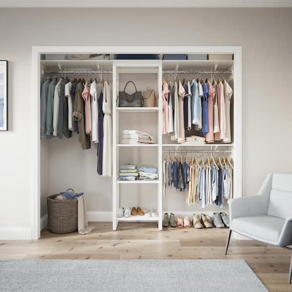 CLOSETS By LIBERTY 48 in. W to 92 in. W White Closet Shelf Tower with ...