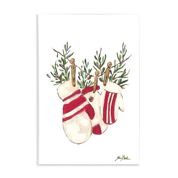 Winter Mittens on Clothesline by Sara Baker 1-Piece Unframed Graphic Print Nature Poster Art Print 19 in. x 13 in.