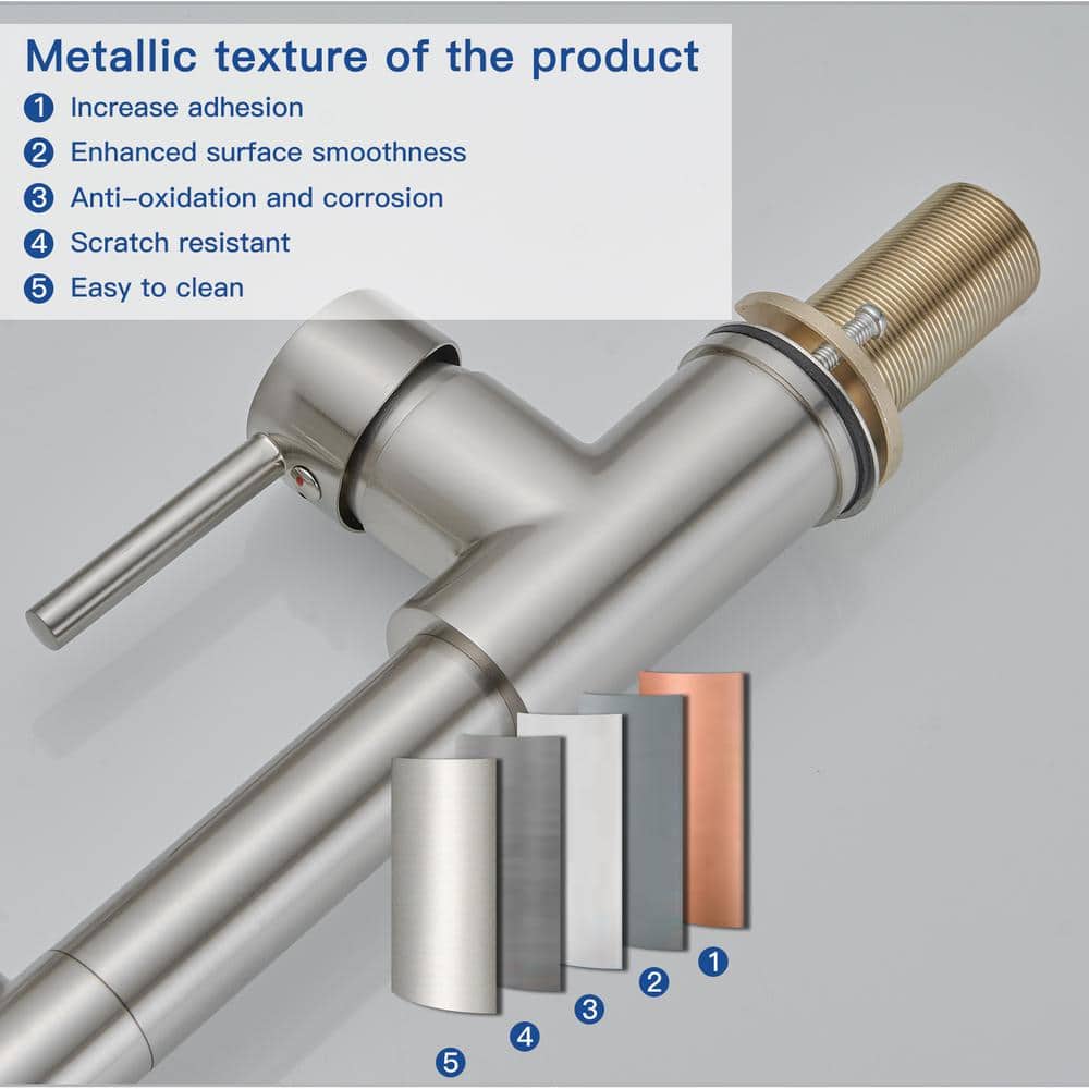Brushed Nickel High-Arc Single Handle Kitchen Faucet with Pull-Out Spray