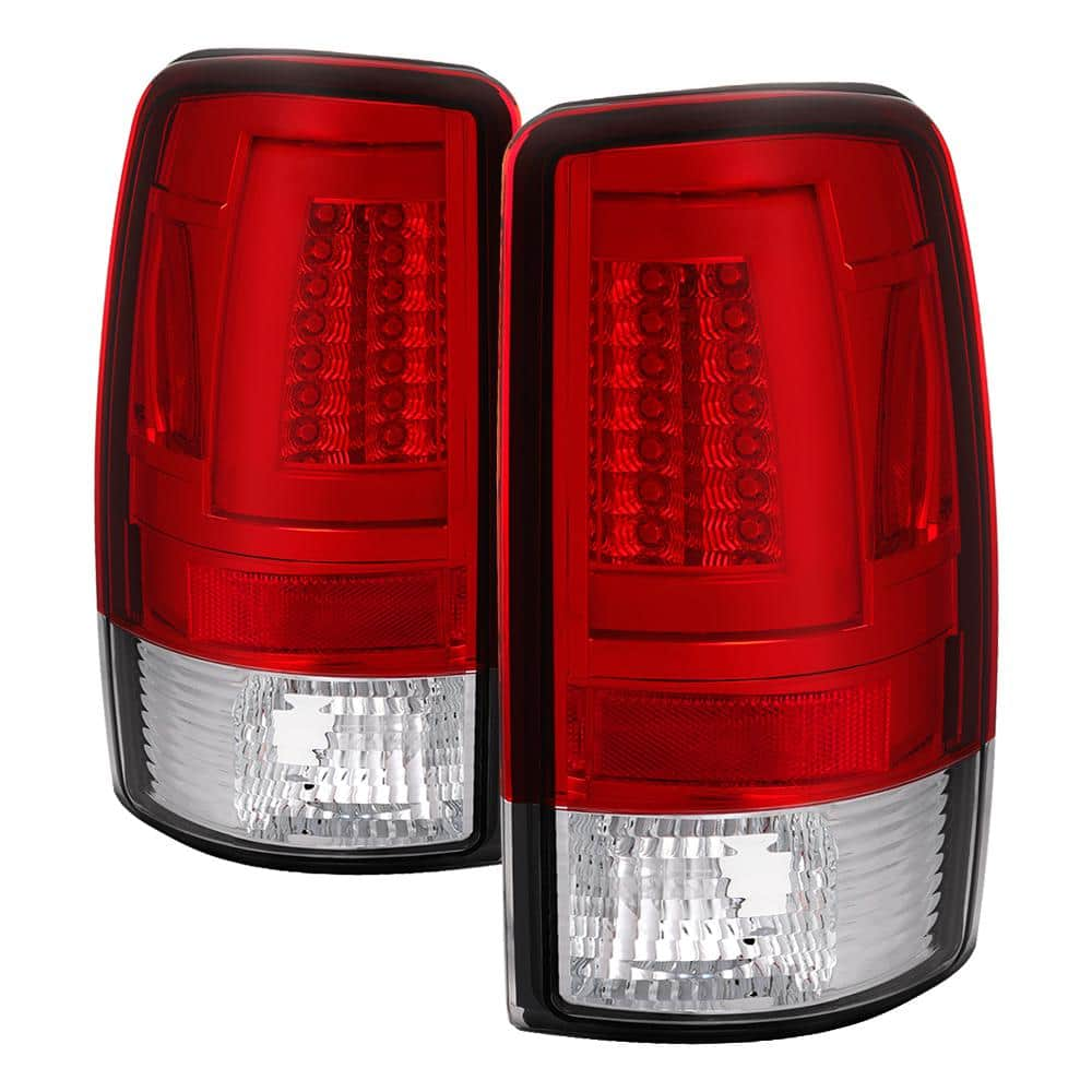 Spyder Auto Chevy Suburban/Tahoe 1500/2500 00-06 / GMC Yukon/Yukon XL 00-06  Version 2 Light Bar LED Tail Lights - Red Clear 5084163 - The Home Depot