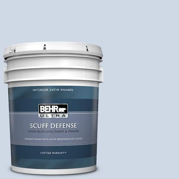 BEHR ULTRA 5 gal. #600C-2 Silent Ripple Extra Durable Satin Enamel Interior Paint & Primer