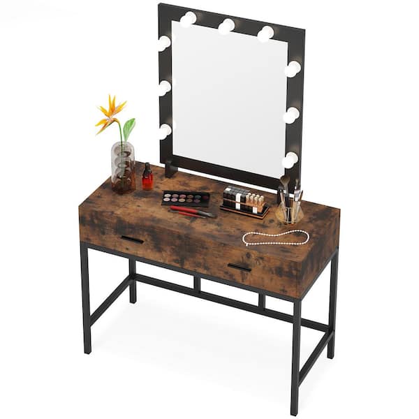 Wooden Rustic Vanity Table Top Makeup Organizer  Antique Wood Vintage –  Primo Supply l Curated Problem Solving Products