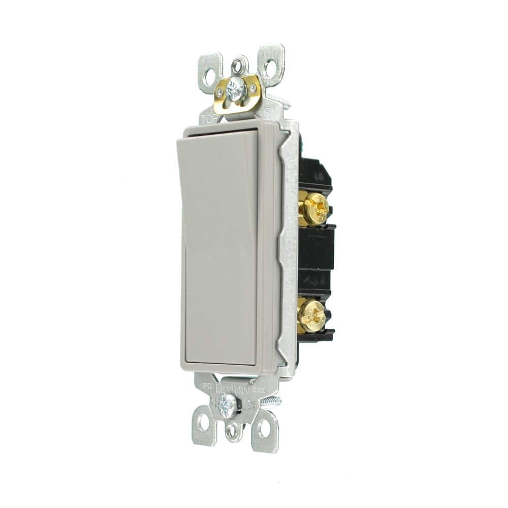 Leviton Light Gray 3-Gang Polycarbonate Screwless Wall Plate