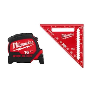 16 ft. x 1-5/16 in. W Blade Tape Measure with 16 ft. Reach and 4-1/2 in. Trim Square (2-Piece)