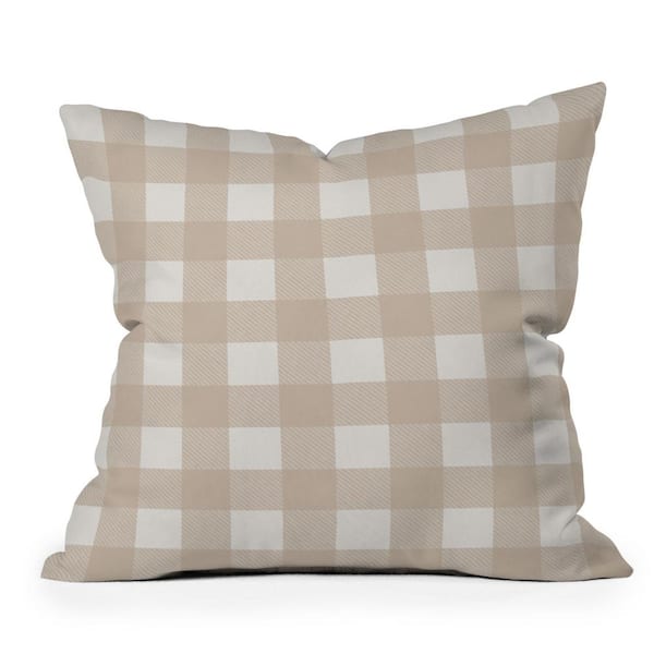 DenyDesigns. Alisa Galitsyna Gingham Cloth Beige Checks 18 in. x 18 in ...