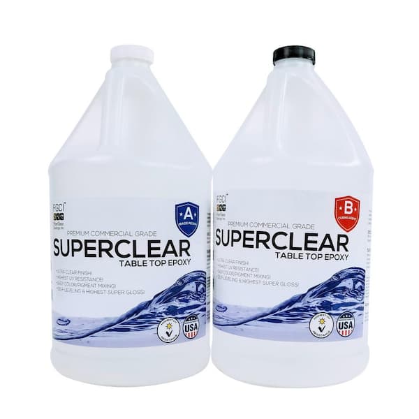 Fiberglass Coatings, Inc. SuperClear 2 Gal. Table Top Epoxy Resin and Activator
