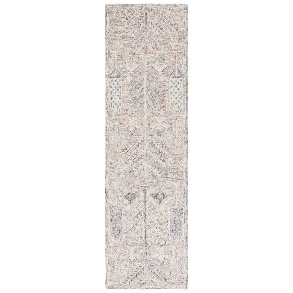 Faded Aztec Rug SAFAVIEH Metro 2 ft. x 8 ft. Gray/Ivory Faded Aztec Ornate Runner Rug ...