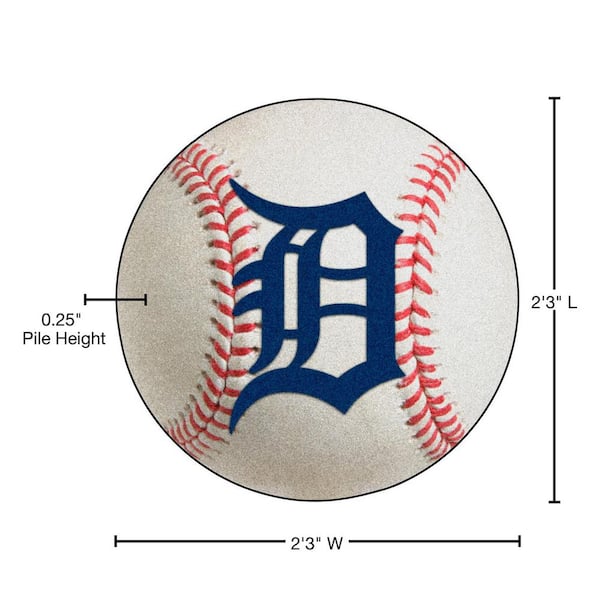 FANMATS MLB Detroit Tigers Photorealistic 27 in. Round Baseball Mat 6381  The Home Depot
