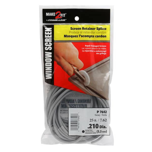 Prime-Line Screen Retainer Spline, 0.210 in., 25 ft., Gray