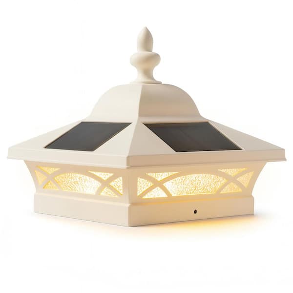CLASSY CAPS Coventry White Integrated LED 5 x 5 Solar Deck Post