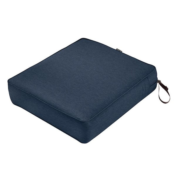 Classic Accessories Montlake 23 in. W x 25 in. D x 5 in. Thick Heather Indigo Blue Outdoor Lounge Chair Cushion