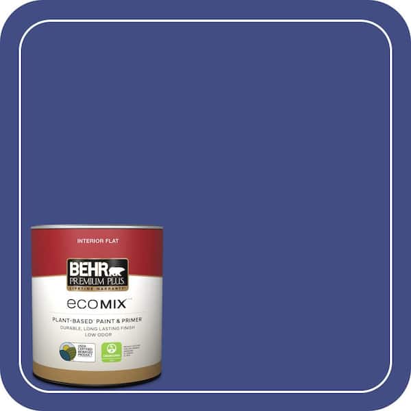 1 qt. #MQ5-48 Boudoir Blue Flat EcoMix Plant-Based Interior Paint & Primer