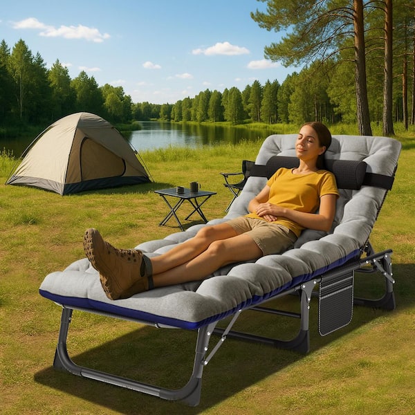 ABORON Heavy Duty Chaise Lounge Chair 5-Position Camping Cot