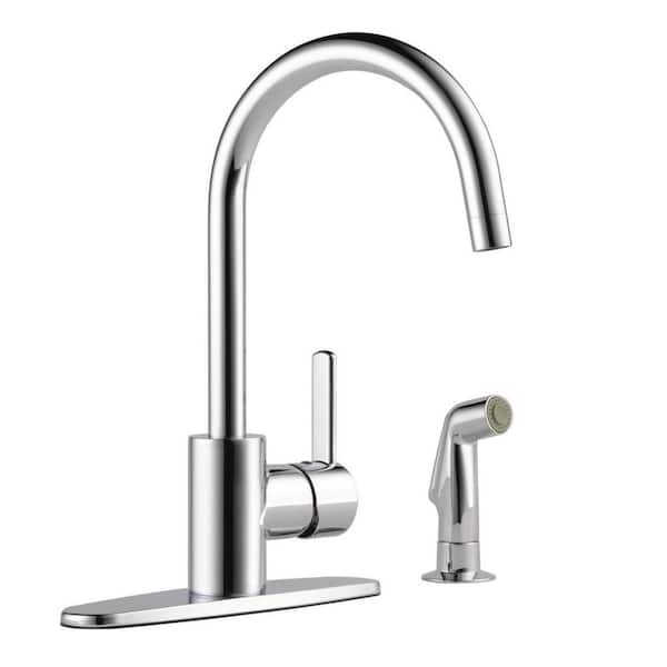 Peerless Apex Single-Handle Standard Kitchen Faucet with Side Sprayer in Chrome