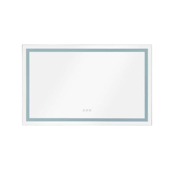 Unbranded 41 in. W x 33 in. H Large Rectangular Frameless LED Light Wall Bathroom Vanity Mirror in White