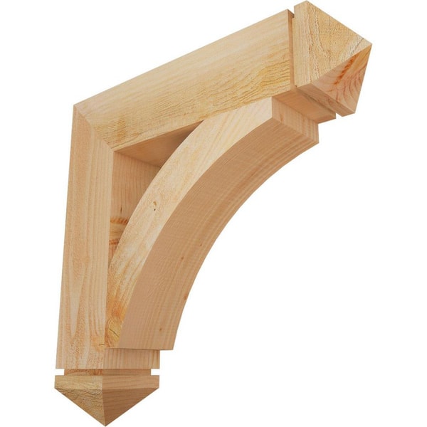 Ekena Millwork 6 in. x 28 in. x 28 in. Douglas Fir Thorton Arts and Crafts Rough Sawn Bracket