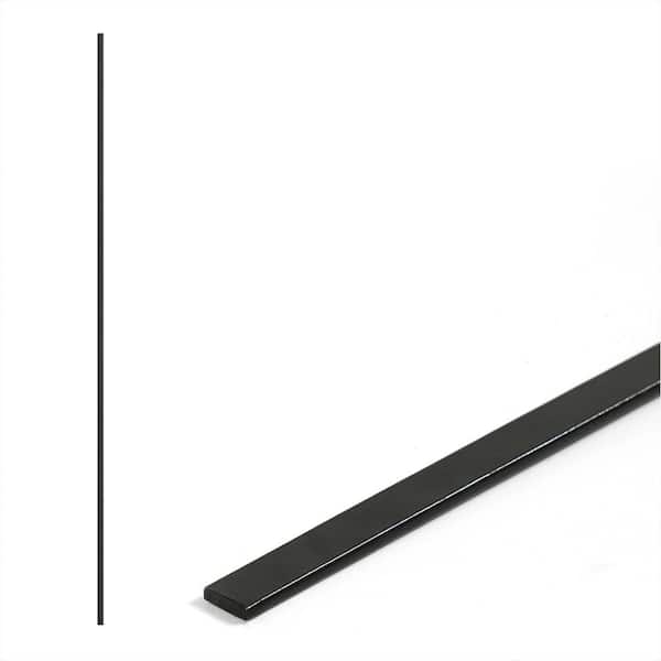 60 in. Chain Link Fence Black Galvanized Steel Flat Tension Bar (Single)