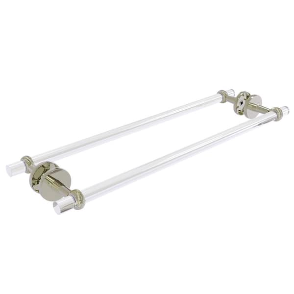 Clearview 24 in. Back to Back Shower Door Towel Bar with Twisted Accents in  Polished Nickel