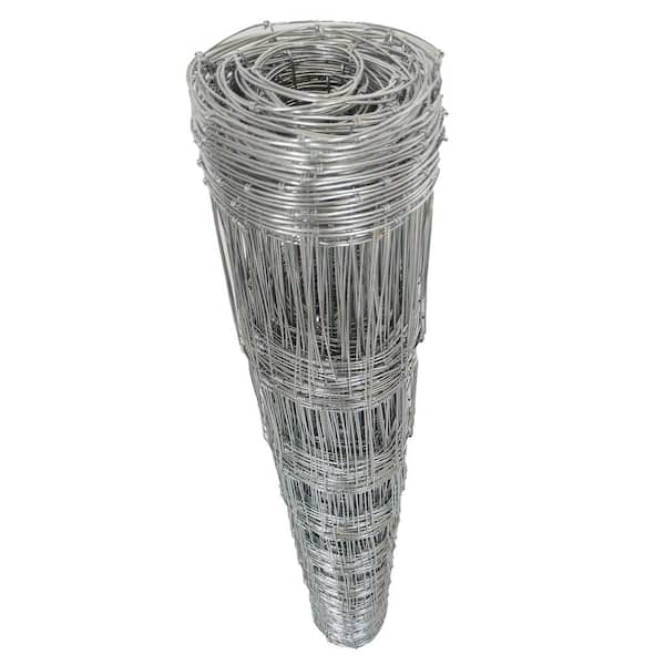 Huluwat 48 in. H x 164 ft. Silver Galvanized Metal Wire Fence for Yard Livestock and Animals Protection, 14-Gauge