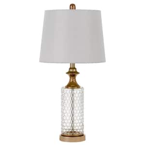 26.5 in. H Clear/Copper Glass Table Lamp