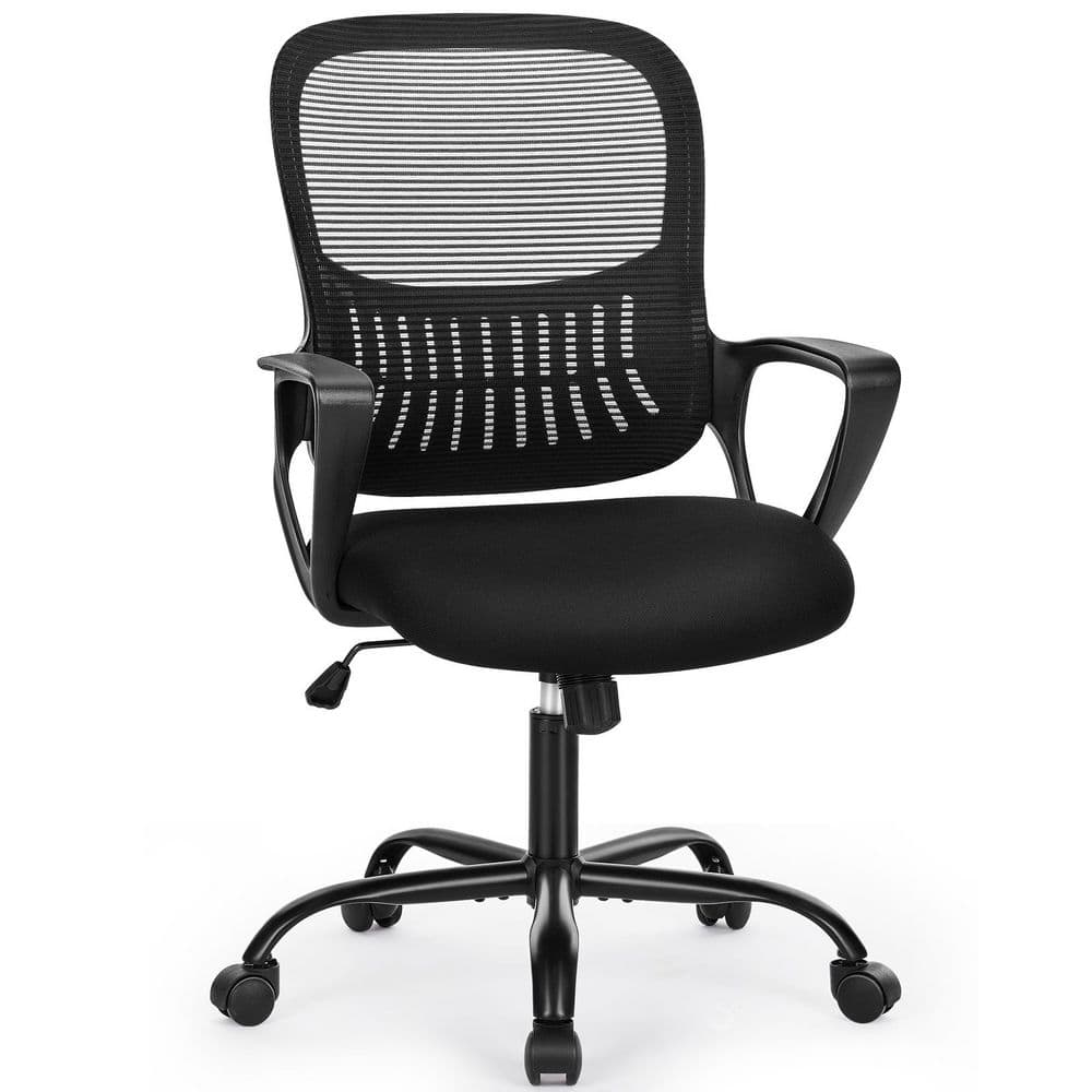 Mid Back Mesh Ergonomic Office Chair Task Chairs Computer Swivel Rolling Chair for Home Office in Black
