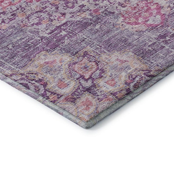 Mayfield Premium Machine Washable Abstract AMF1236 Purple 2 ft. x 3 ft. Area Rug