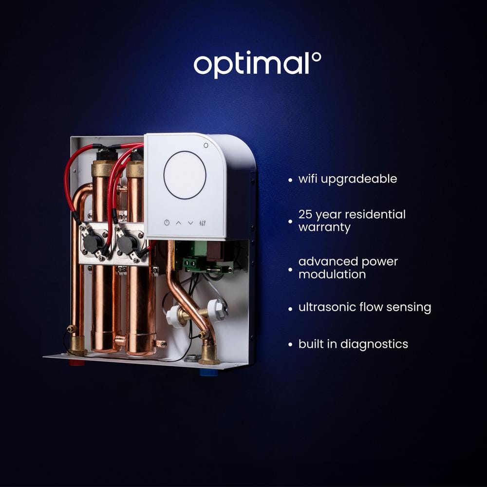 Optimal 18kW White Electric Tankless Water Heater