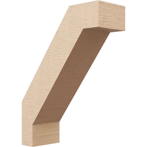Ekena Millwork 5 in. x 18 in. x 14 in. Burlington Rough Cedar Woodgrain Timberthane Polyurethane Knee Brace, Primed